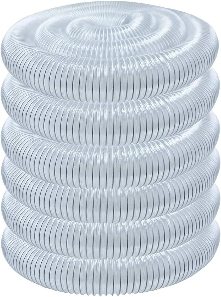 POWERTEC 2-1/2" x 50' Dust Collection Hose, 2.5 Inch Flexible PVC Dust Collector Hose for Table Saw, Band Saw, Router Table, Belt Sander, Woodworking & Garage, Wood Shop Dust Collection System (70240)