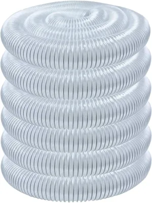 POWERTEC 2-1/2" x 50' Dust Collection Hose, 2.5 Inch Flexible PVC Dust Collector Hose for Table Saw, Band Saw, Router Table, Belt Sander, Woodworking & Garage, Wood Shop Dust Collection System (70240)