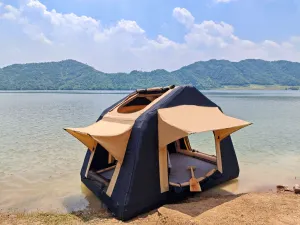 Premium for less Tent Car for Top camping 2-3 Massive offer for Ladder, Inflatable Style, Without Foldable & Khaki People Roof Tent Black) SUV,Truck( Outdoor Two-tone Camping Glamping Amphibious