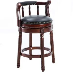 Premium Pu Leather Swivel Dining Chair Solid Wood Frame with 360 Degree Rotation and Perfect for Dining & Living Room