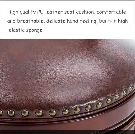 Premium Pu Leather Swivel Dining Chair Solid Wood Frame with 360 Degree Rotation and Perfect for Dining & Living Room