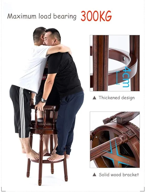 Premium Pu Leather Swivel Dining Chair Solid Wood Frame with 360 Degree Rotation and Perfect for Dining & Living Room