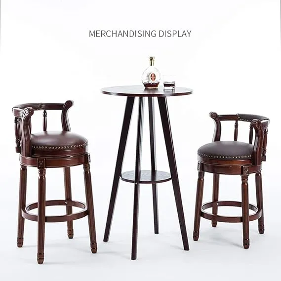 Premium Pu Leather Swivel Dining Chair Solid Wood Frame with 360 Degree Rotation and Perfect for Dining & Living Room