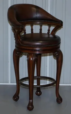 Premium Solid wood Handcrafted Modern Bar Stool with Upholstery Leatherette and 360 Degree Rotation & Unique swivel bar stools