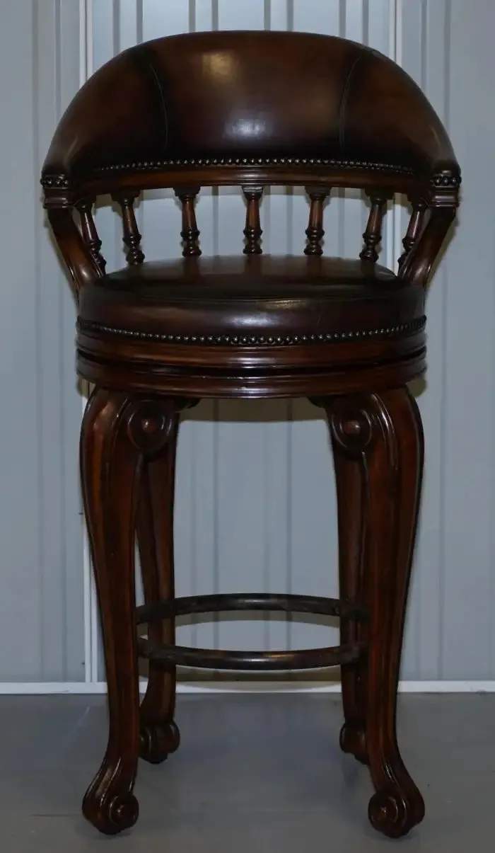 Premium Solid wood Handcrafted Modern Bar Stool with Upholstery Leatherette and 360 Degree Rotation & Unique swivel bar stools