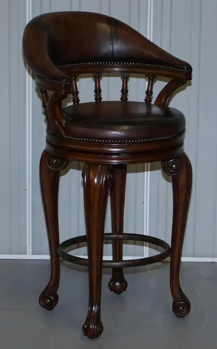 Premium Solid wood Handcrafted Modern Bar Stool with Upholstery Leatherette and 360 Degree Rotation & Unique swivel bar stools