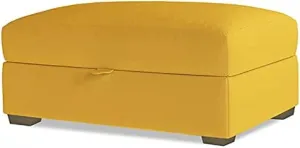 Premium Storage Shoe Stool,Bedroom Bench,Wooden Foot Stool with Storage,Living Room Shoe Stool,Yellow Linen,60X45X40Cm,Yellow Linen,80x45x40cm