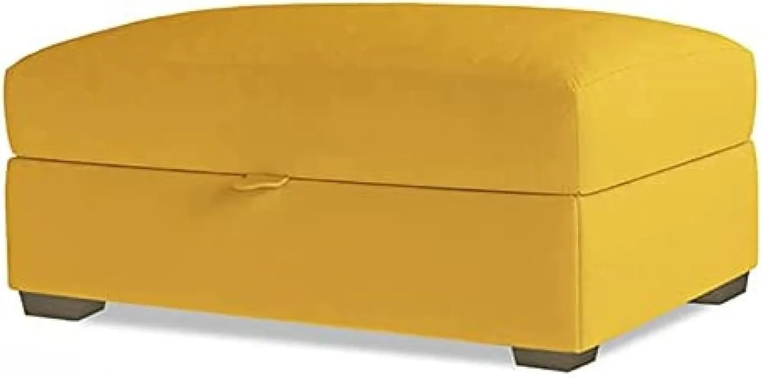 Premium Storage Shoe Stool,Bedroom Bench,Wooden Foot Stool with Storage,Living Room Shoe Stool,Yellow Linen,60X45X40Cm,Yellow Linen,80x45x40cm