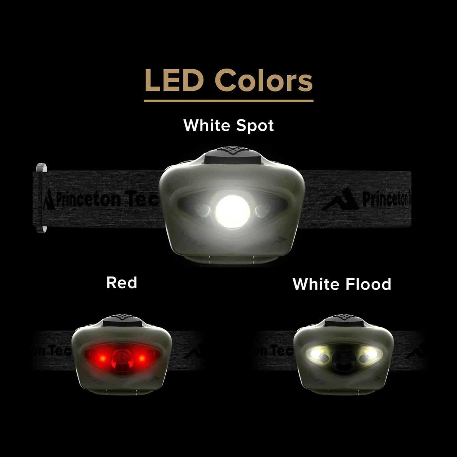 Princeton Tec Vizz Headlamp 550 Lumen Dimmable LED, IPX7 Water Resistance, Essential Outdoor Accessory for Hiking, Backpacking, Camping, Running, and Safety Preparedness, Green, New Version