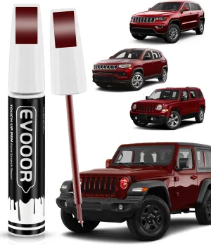 PRP/JRP Deep Cherry Red Crystal Pearl Touch Up Paint Compatible with JeepExact Match 2 in 1 Touch up Paint for Chips and Nicks Repair