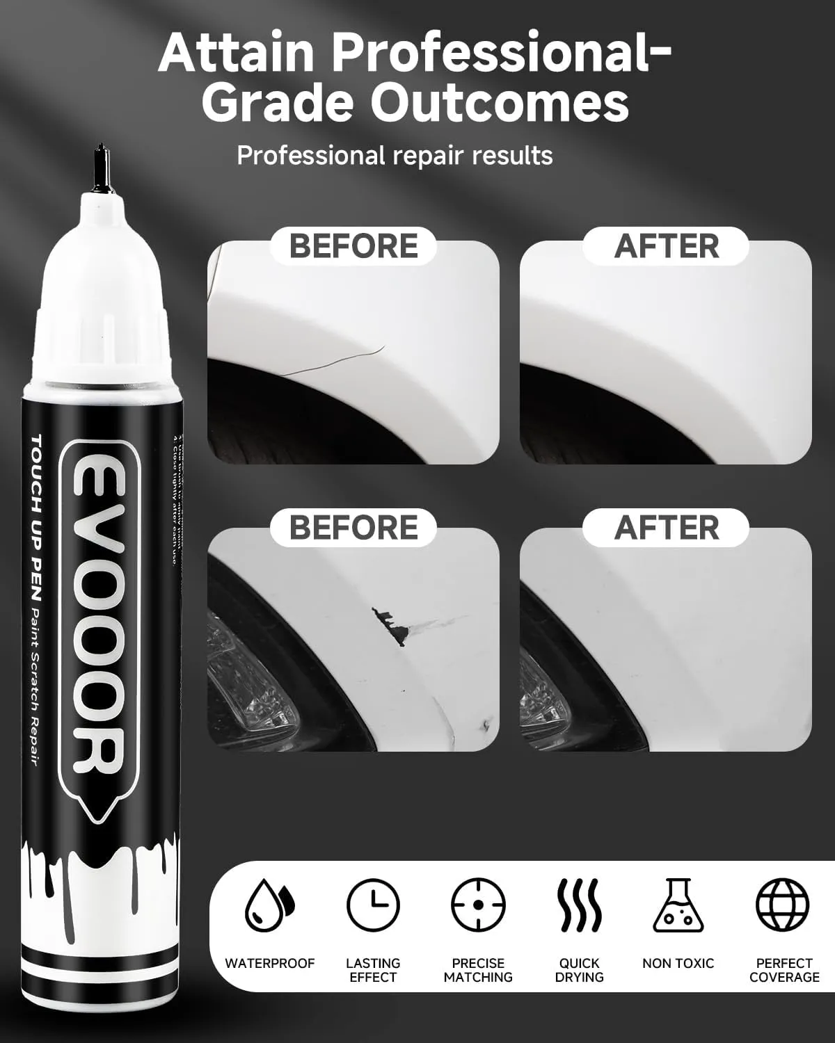 PRP/JRP Deep Cherry Red Crystal Pearl Touch Up Paint Compatible with JeepExact Match 2 in 1 Touch up Paint for Chips and Nicks Repair