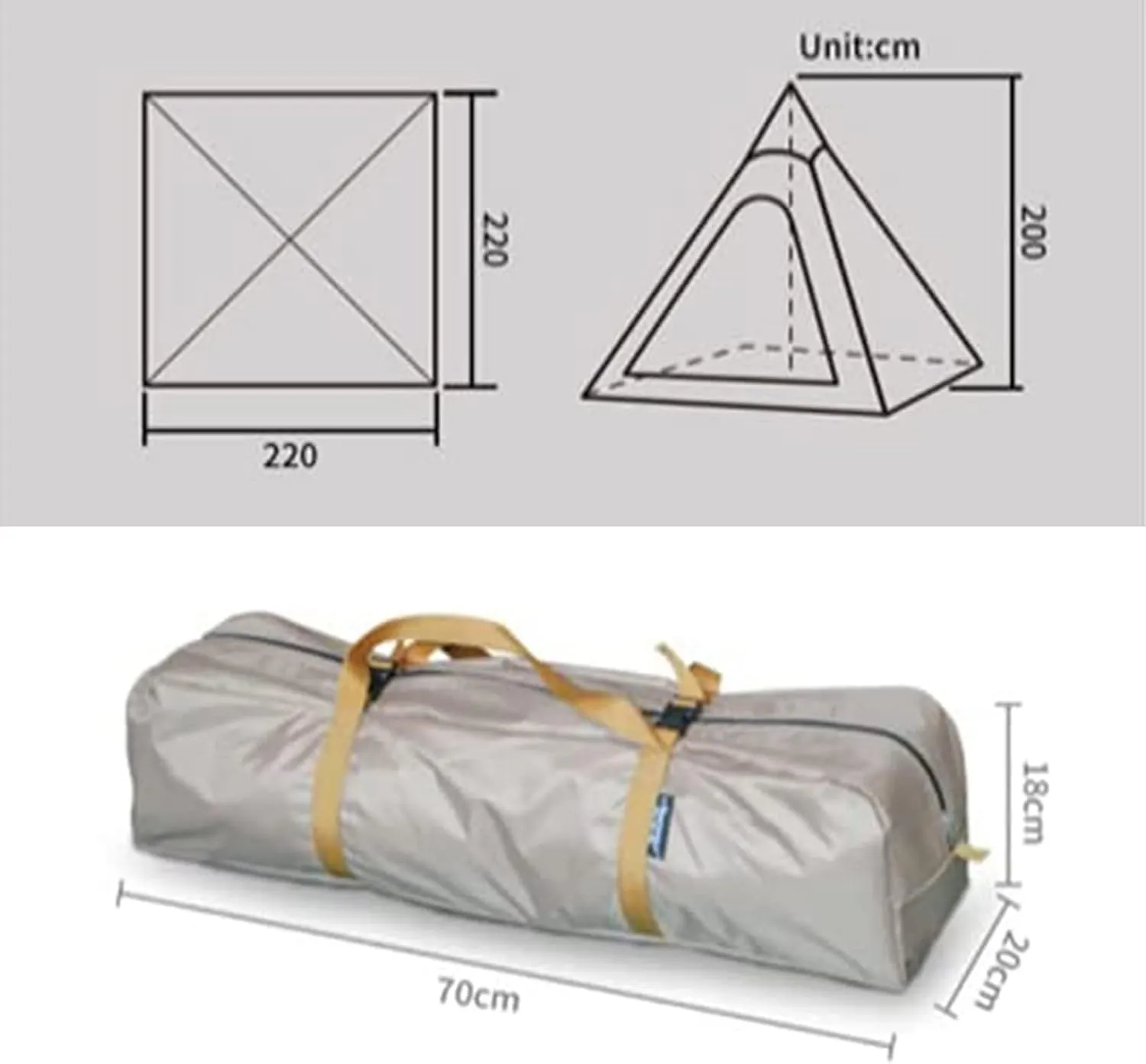 Pyramid Tent Indian Teepee Tents with Sun Shelter 3 4 People Family Tent Outdoor Camping Cotton Tent Yurt Tent for Mountaineering Hiking Camping