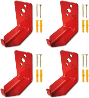 QMARK 4 Pack of Fire Extinguisher Bracket, Wall Mount Hook, Fire Extinguisher Mount up to 20 lbs, Hanger for Universal Extinguishers (Tl)