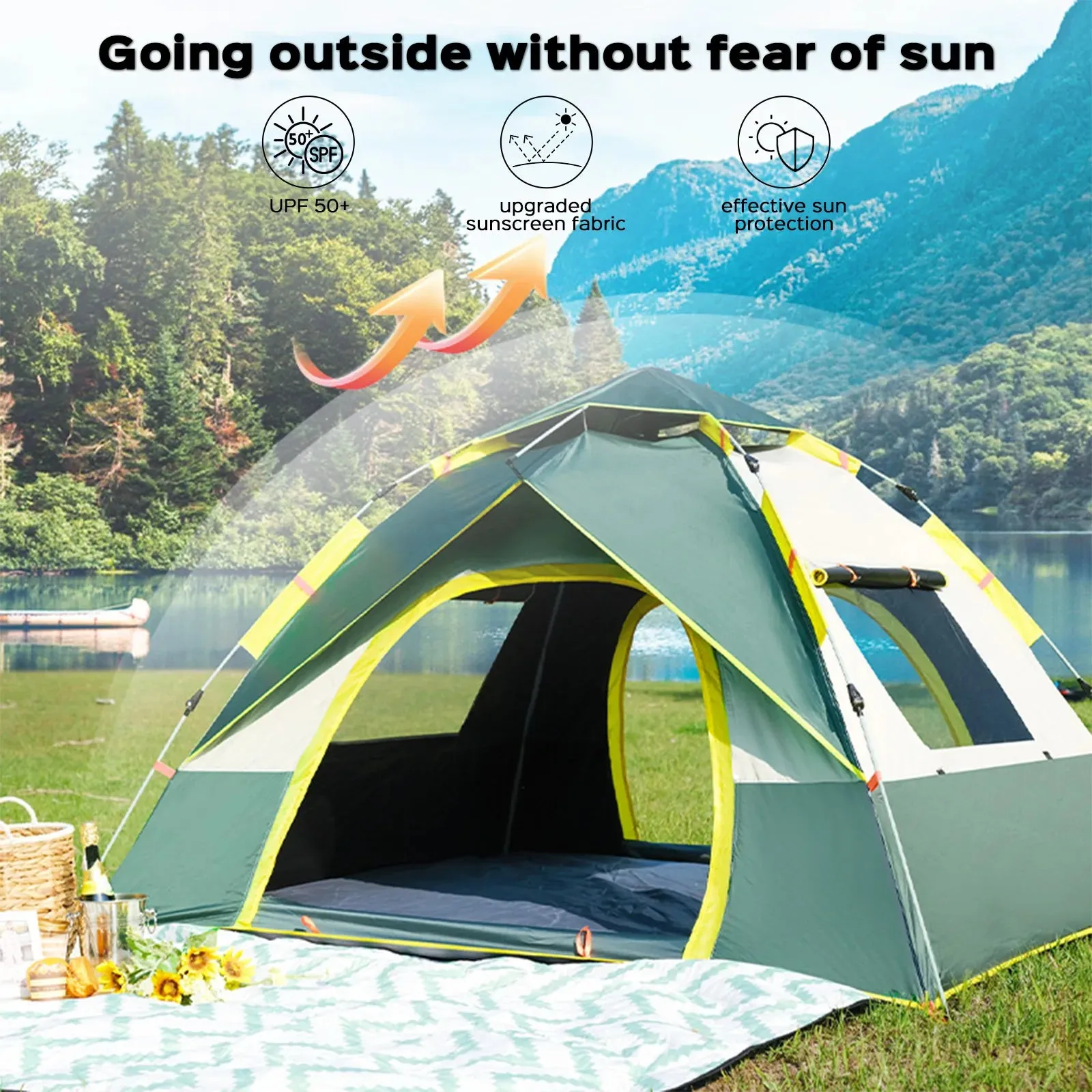 Quick Opening Waterproof Camping Tent for 2 People