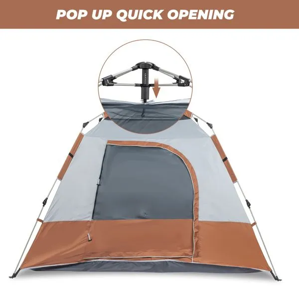 Quick Spring Camping Savings-packed 240*240*150cm Family Tent Opening Tent Brown Four-Person High-quality