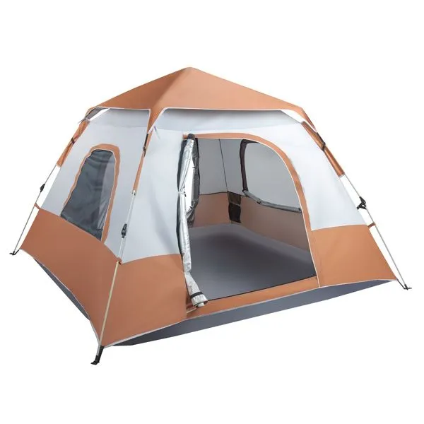 Quick Spring Camping Savings-packed 240*240*150cm Family Tent Opening Tent Brown Four-Person High-quality
