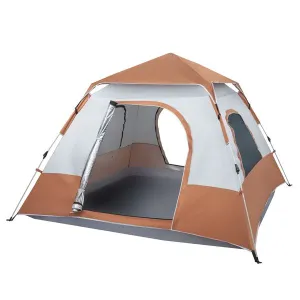 Quick Spring Camping Savings-packed 240*240*150cm Family Tent Opening Tent Brown Four-Person High-quality