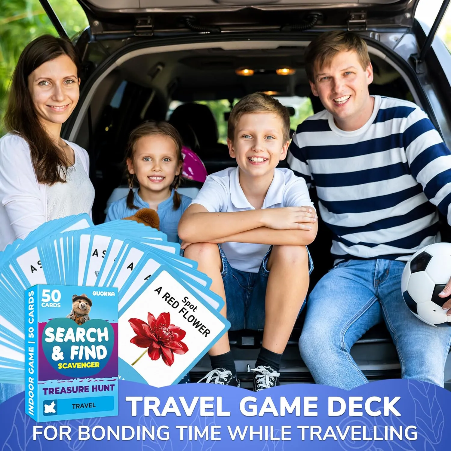 QUOKKA Scavenger Hunt for Kids Ages 4-8 - 250  Indoor Outdoor Activities for Kids Ages 6-8 - Camping Backyard Outdoor Games for 3-6 Year Olds - Pocket Travel Toys for Boys Girls and Family