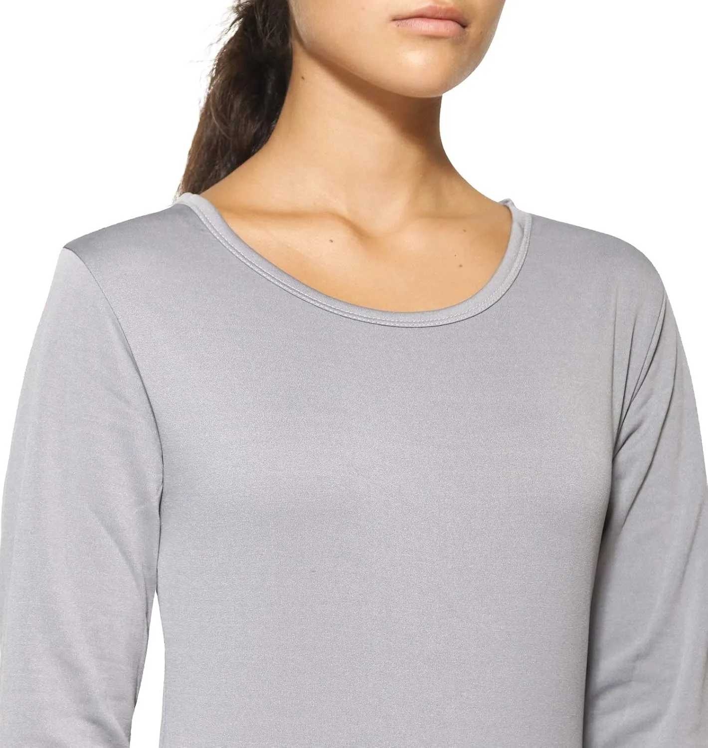 Real Essentials 4 Piece: Womens Thermal Underwear Set - Thermal Underwear for Women Fleece Lined Top & Bottom Long Johns