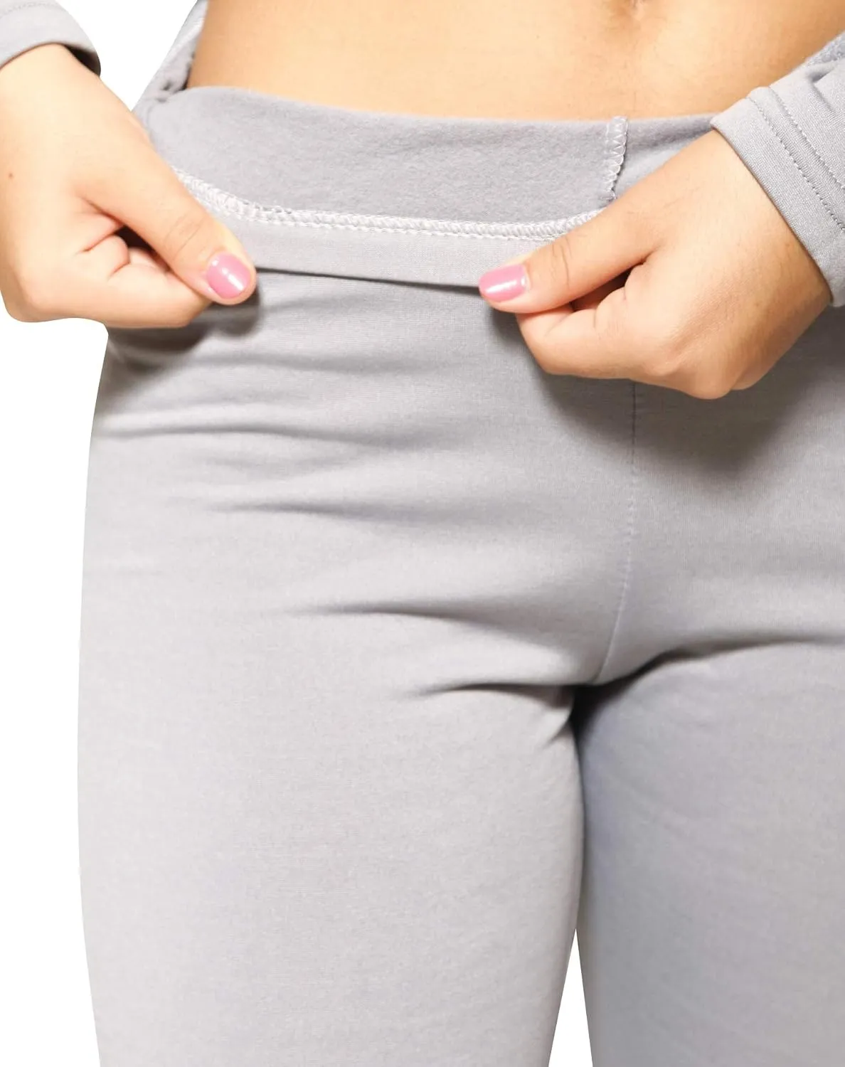Real Essentials 4 Piece: Womens Thermal Underwear Set - Thermal Underwear for Women Fleece Lined Top & Bottom Long Johns