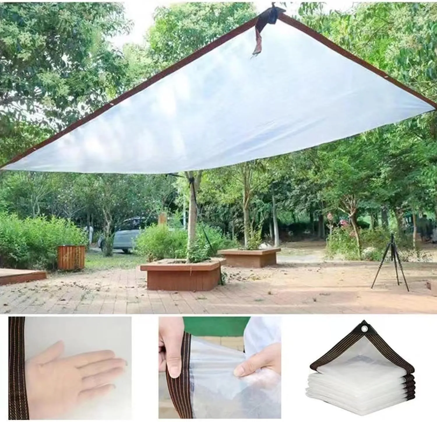 Reinforced Corner Tarps Waterproofed Outdoor Event Shelter Garden Plant Shed For Balconies And Garden