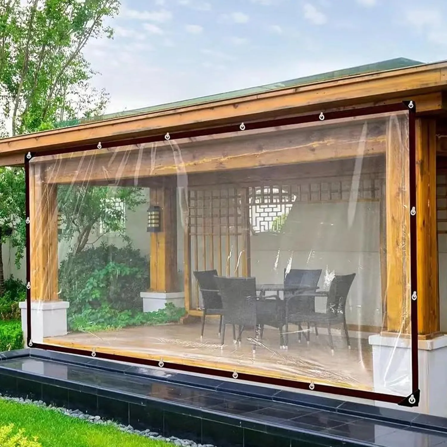 Reinforced Corner Tarps Waterproofed Outdoor Event Shelter Garden Plant Shed For Balconies And Garden