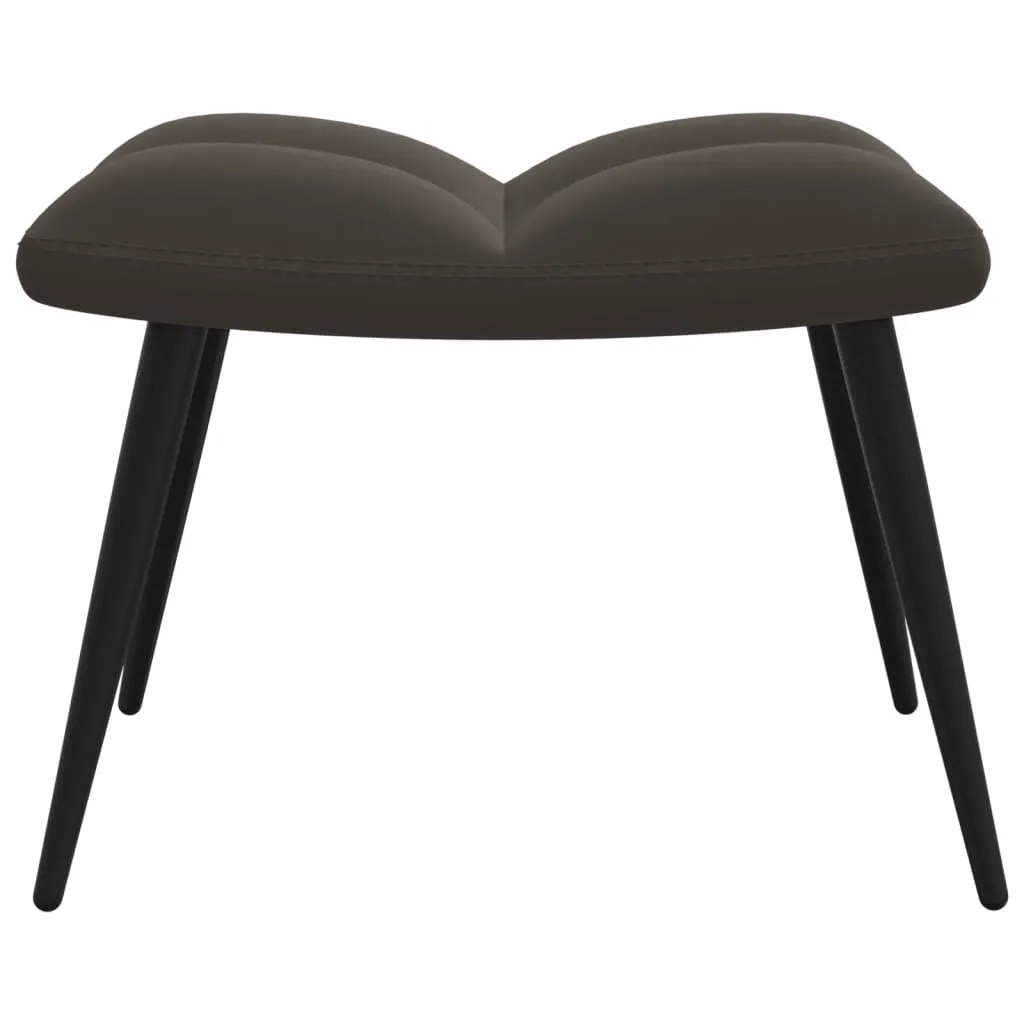 Relaxing Chair with a Stool Dark Gray Velvet