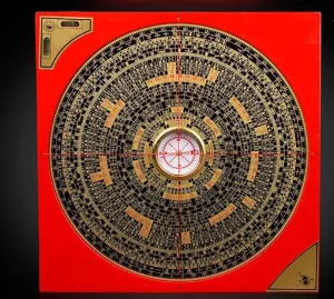 Retro Compass,Feng Shui Compass,Geomantic 8inch High Precision Pure Copper Professional Ternary Triad Gossip Compass Chinese Feng Shui Luo Pan