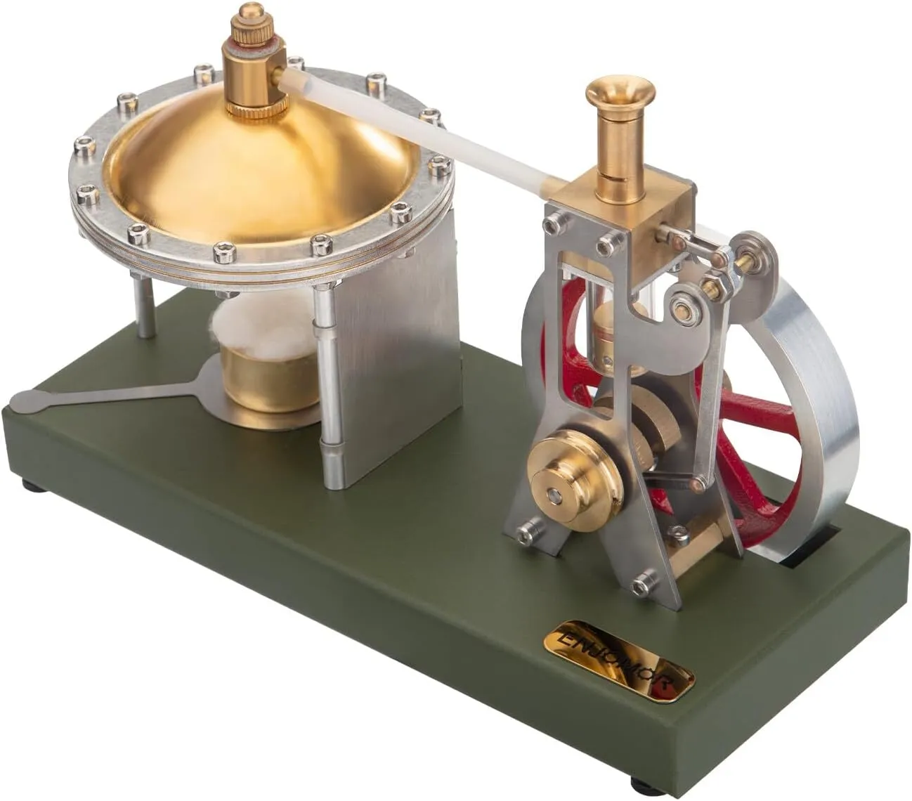 Retro Steam Engine Kit, DIY Assembly Vertical Steam Engine Model with Spherical Boiler, Physics Science Experiment Toy for Adults & Teens