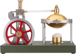 Retro Steam Engine Kit, DIY Assembly Vertical Steam Engine Model with Spherical Boiler, Physics Science Experiment Toy for Adults & Teens