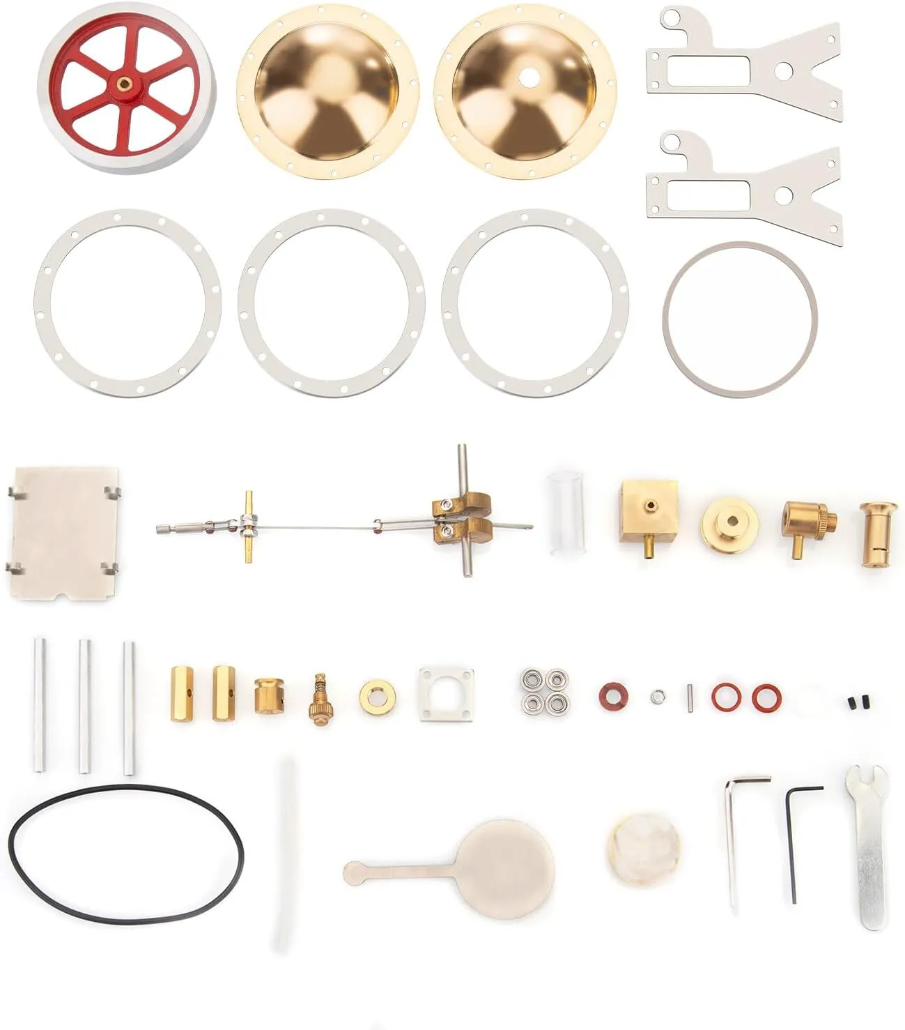 Retro Steam Engine Kit, DIY Assembly Vertical Steam Engine Model with Spherical Boiler, Physics Science Experiment Toy for Adults & Teens