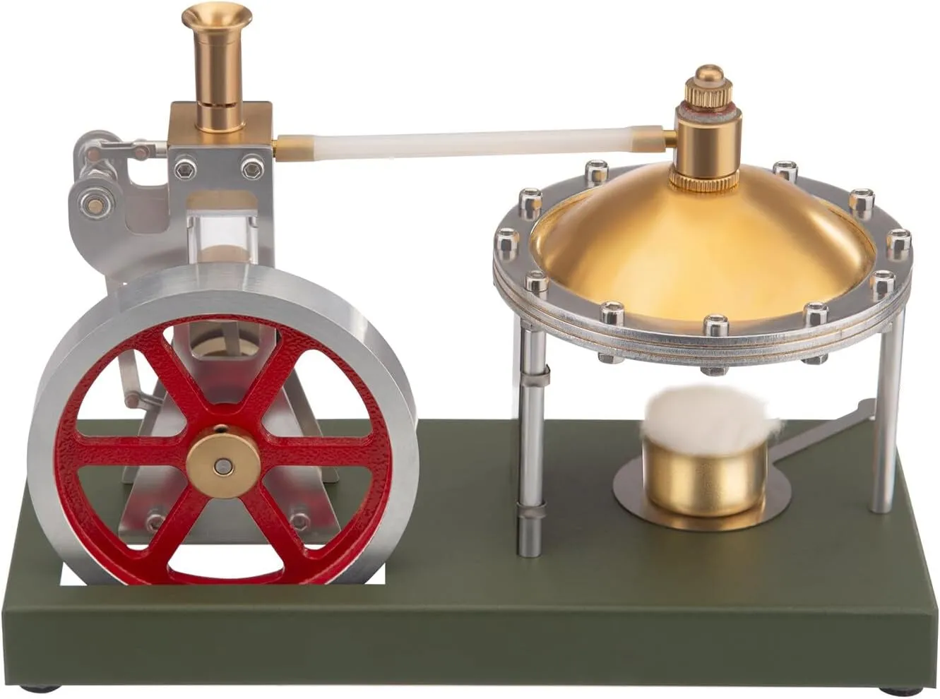 Retro Steam Engine Kit, DIY Assembly Vertical Steam Engine Model with Spherical Boiler, Physics Science Experiment Toy for Adults & Teens
