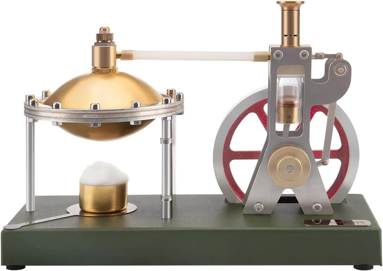 Retro Steam Engine Kit, DIY Assembly Vertical Steam Engine Model with Spherical Boiler, Physics Science Experiment Toy for Adults & Teens