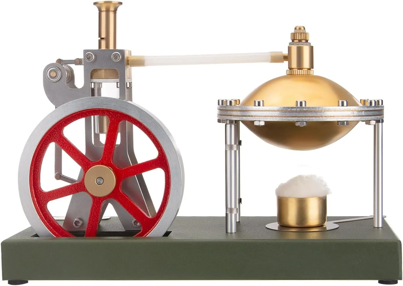 Retro Steam Engine Kit, DIY Assembly Vertical Steam Engine Model with Spherical Boiler, Physics Science Experiment Toy for Adults & Teens