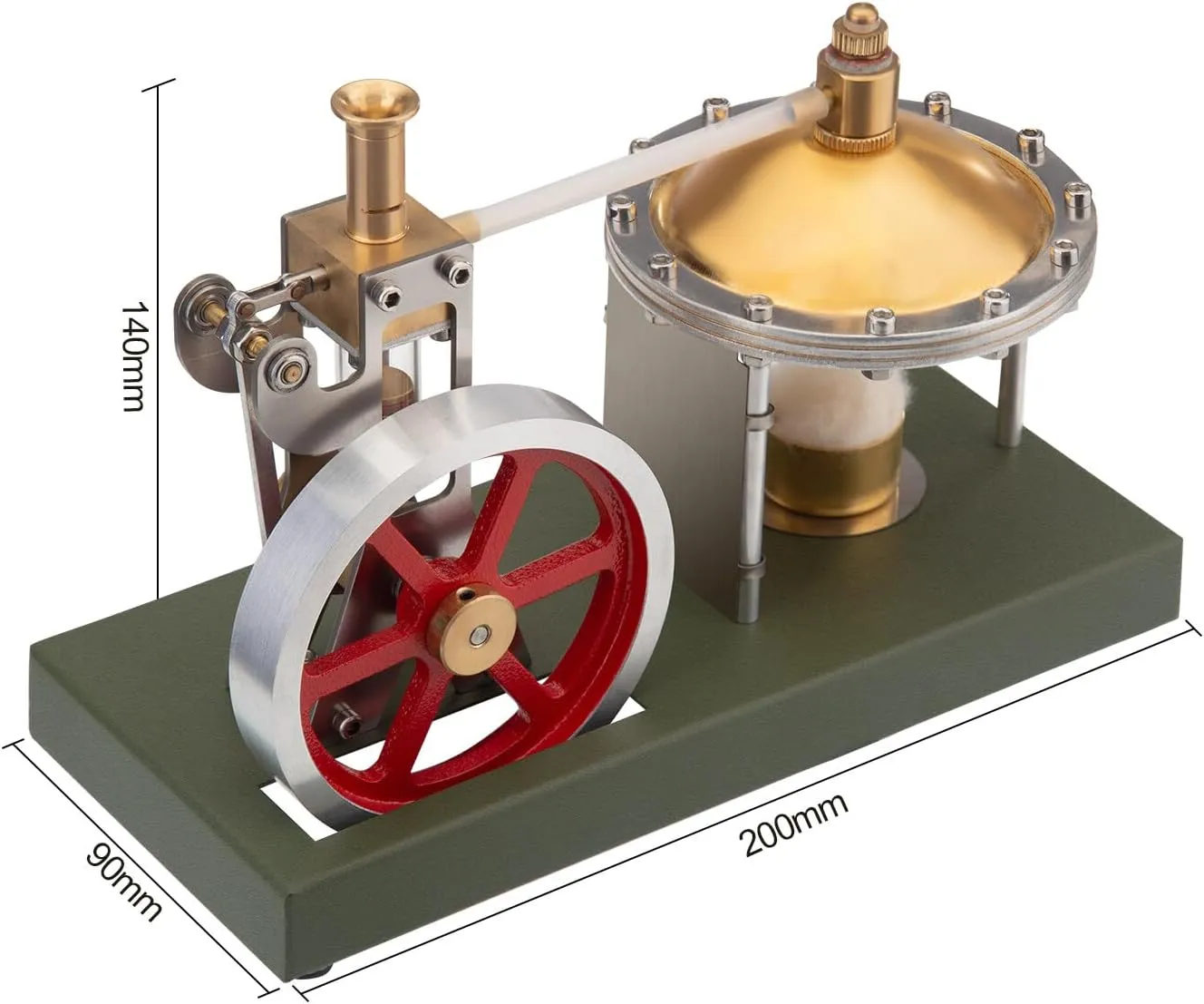 Retro Steam Engine Kit, DIY Assembly Vertical Steam Engine Model with Spherical Boiler, Physics Science Experiment Toy for Adults & Teens