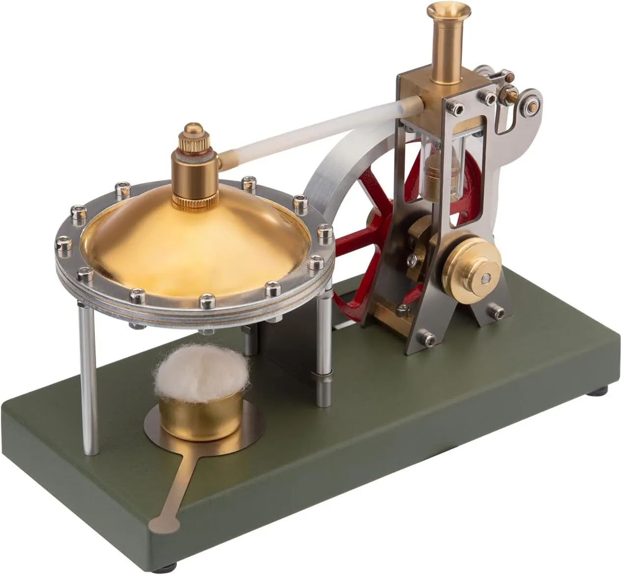 Retro Steam Engine Kit, DIY Assembly Vertical Steam Engine Model with Spherical Boiler, Physics Science Experiment Toy for Adults & Teens