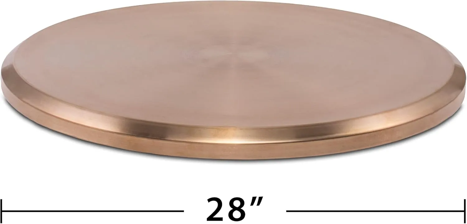 Reunion Tabletop Fire Pit Cover – 28.5" Durable 304 Stainless Steel Lid – Weather-Resistant Outdoor Fire Pit Protection – Converts Fire Pit into Table – Patio & Backyard Accessory, Gold