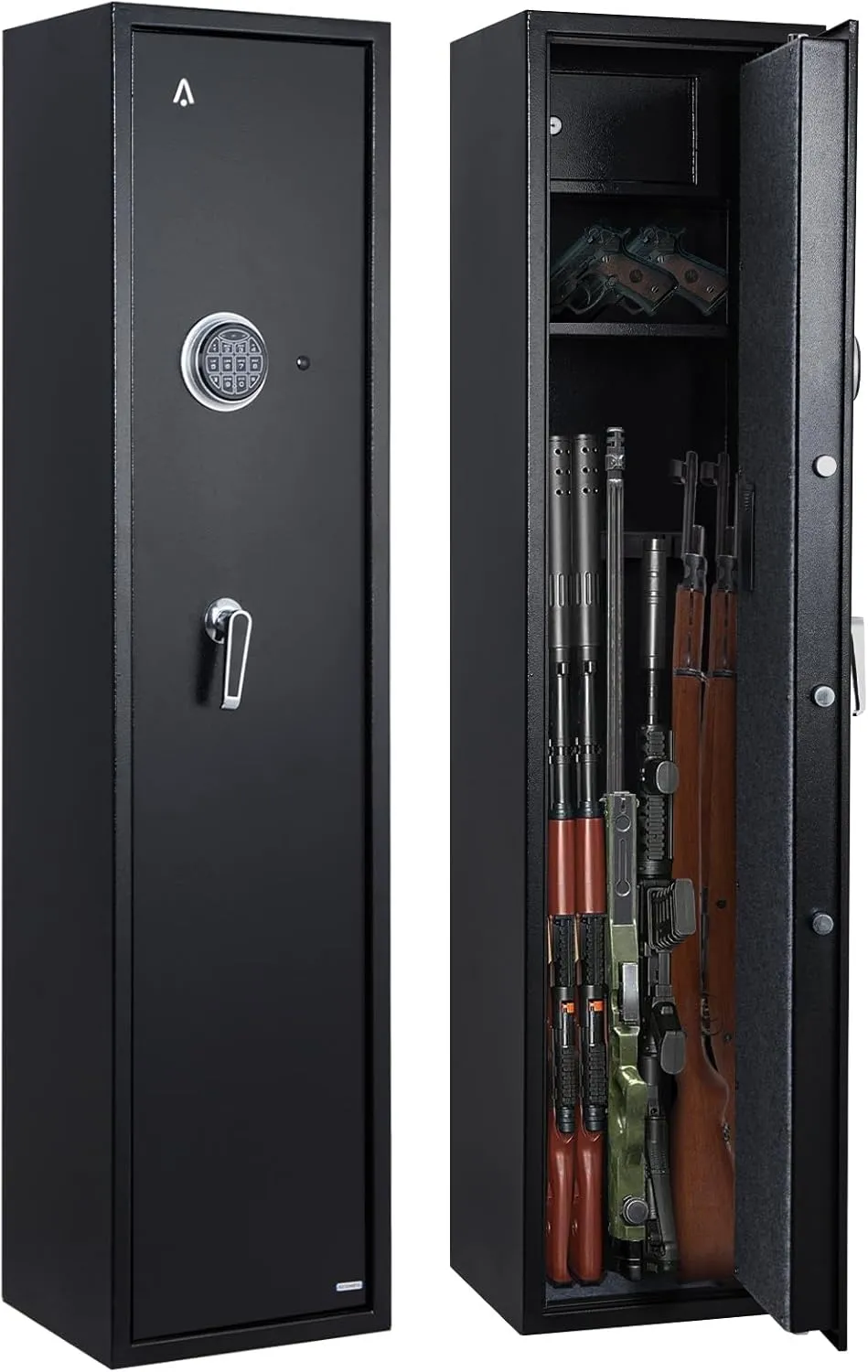 Rifle Gun Safe for Home Rifle and Pistols, Heavy Duty Anti-Theft Long Gun Security Cabinet Safe for Rifles and Shotguns, Gun Storage Cabinet With Pistol Lockbox, Removable Shelf, Silent Mode