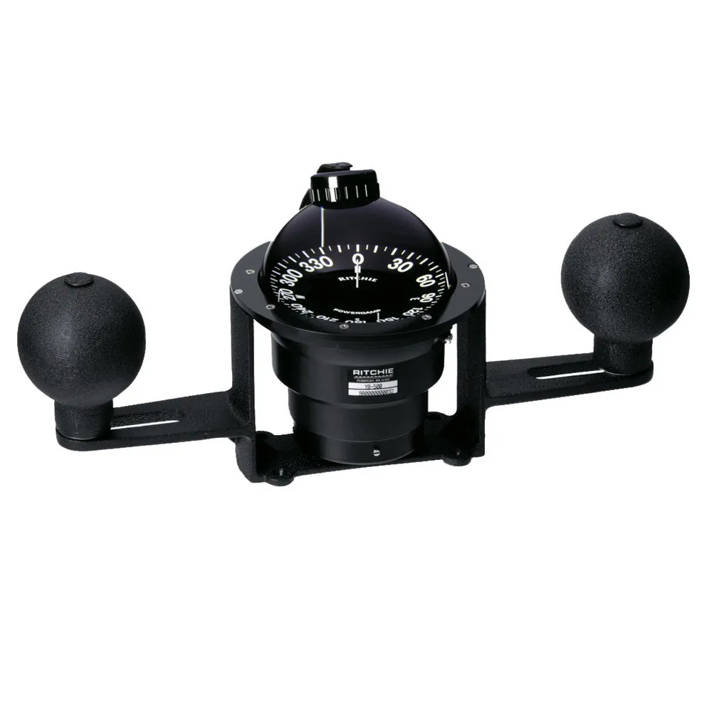 Ritchie Yoke Mounted Globemaster YB-600 Compass, 12V (Black Housing, 5 Degree Card)