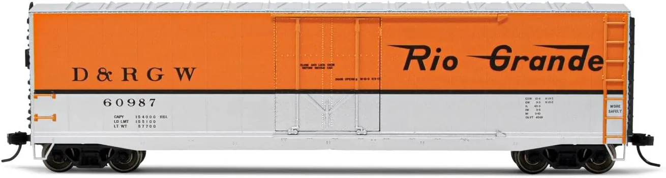 Rivaraossi D&RGW Denver & Rio Grande Western Railroad Box Car with Plug Door Running Number 60987 HO Scale Train Rolling Stock HR6583D