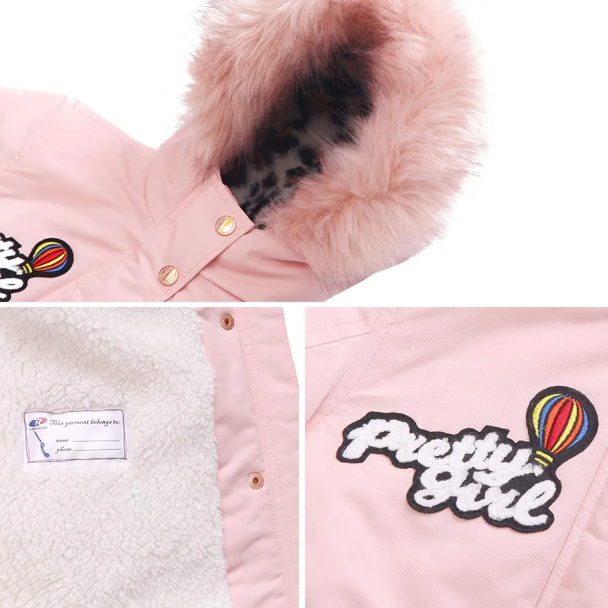 Rokka&Rolla Girls' Water-Resistant Winter Coat Warm Sherpa Fleece Lined Parka Jacket with Hooded Fur