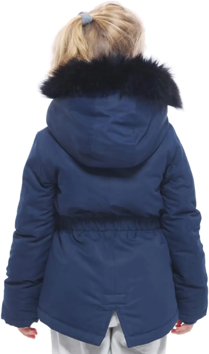Rokka&Rolla Girls' Water-Resistant Winter Coat Warm Sherpa Fleece Lined Parka Jacket with Hooded Fur