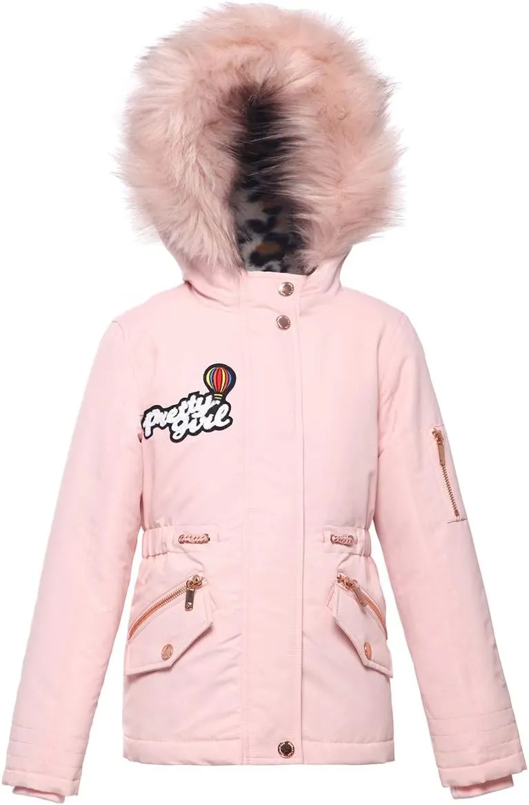 Rokka&Rolla Girls' Water-Resistant Winter Coat Warm Sherpa Fleece Lined Parka Jacket with Hooded Fur