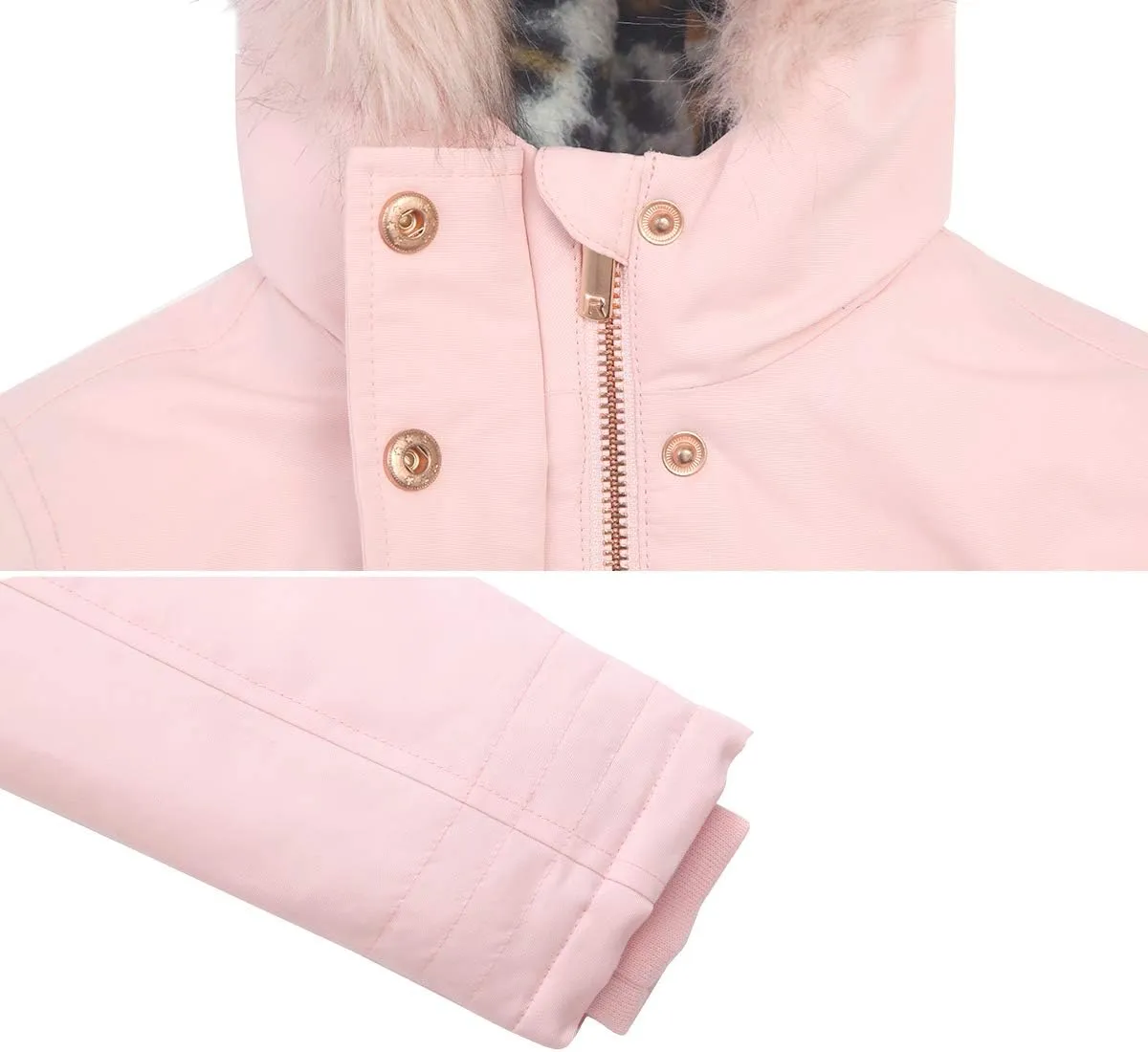 Rokka&Rolla Girls' Water-Resistant Winter Coat Warm Sherpa Fleece Lined Parka Jacket with Hooded Fur