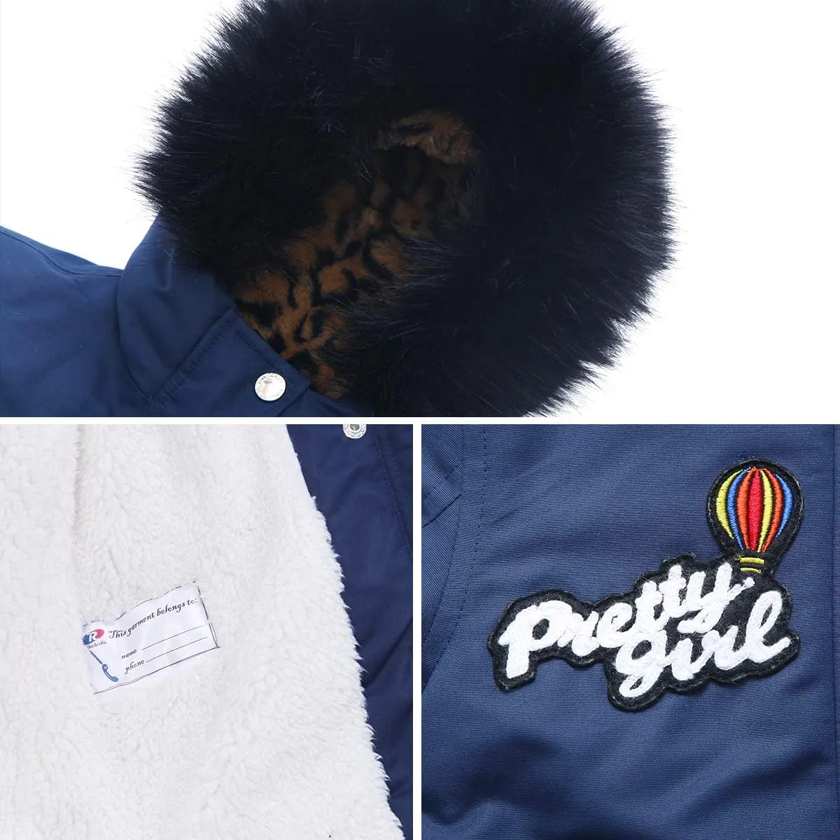 Rokka&Rolla Girls' Water-Resistant Winter Coat Warm Sherpa Fleece Lined Parka Jacket with Hooded Fur