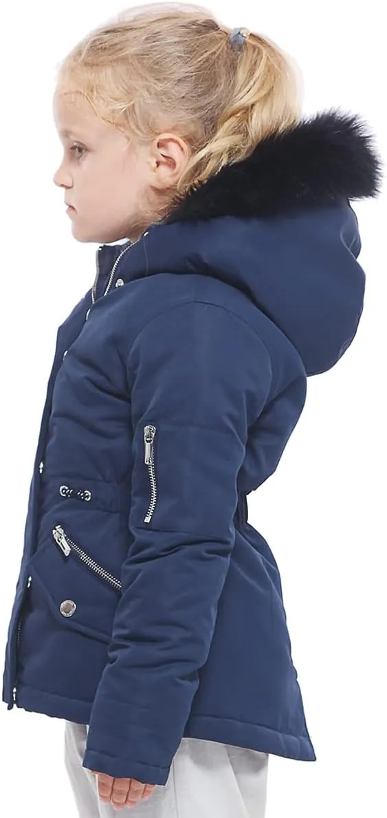 Rokka&Rolla Girls' Water-Resistant Winter Coat Warm Sherpa Fleece Lined Parka Jacket with Hooded Fur