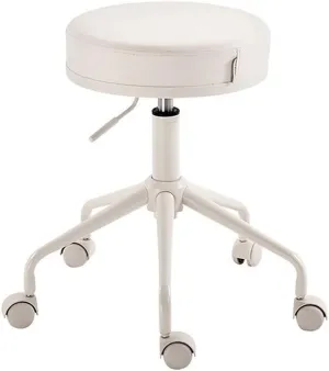 Rolling Stool Round Stool Massage Salon Heavy Duty 360 Degree Roll (Colour: Black) Wedding (White)