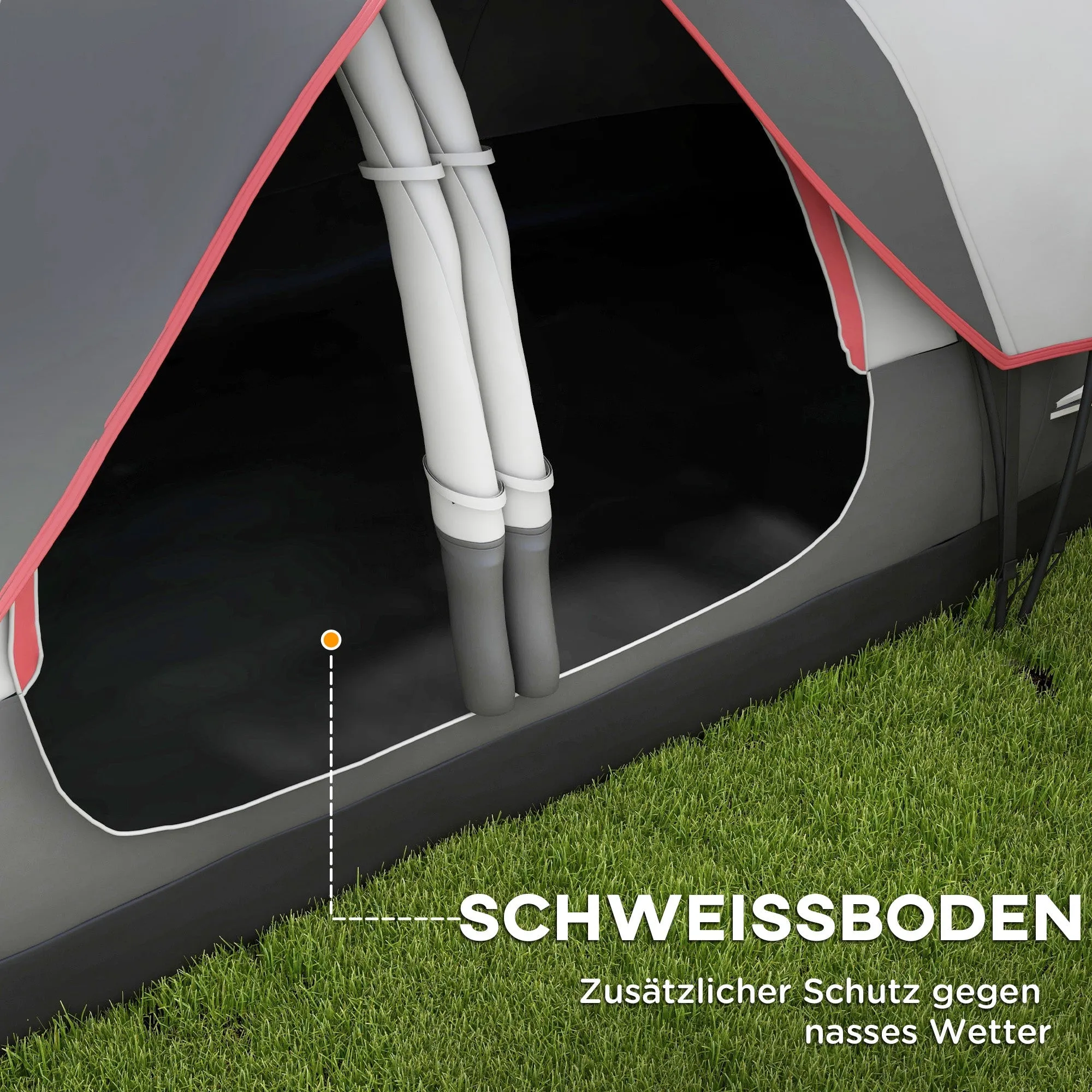 Rootz 2 Room Camping Tent - Partition Tent - Family Outdoor Shelter - Rain Protection - 450cm x 215cm x 180cm