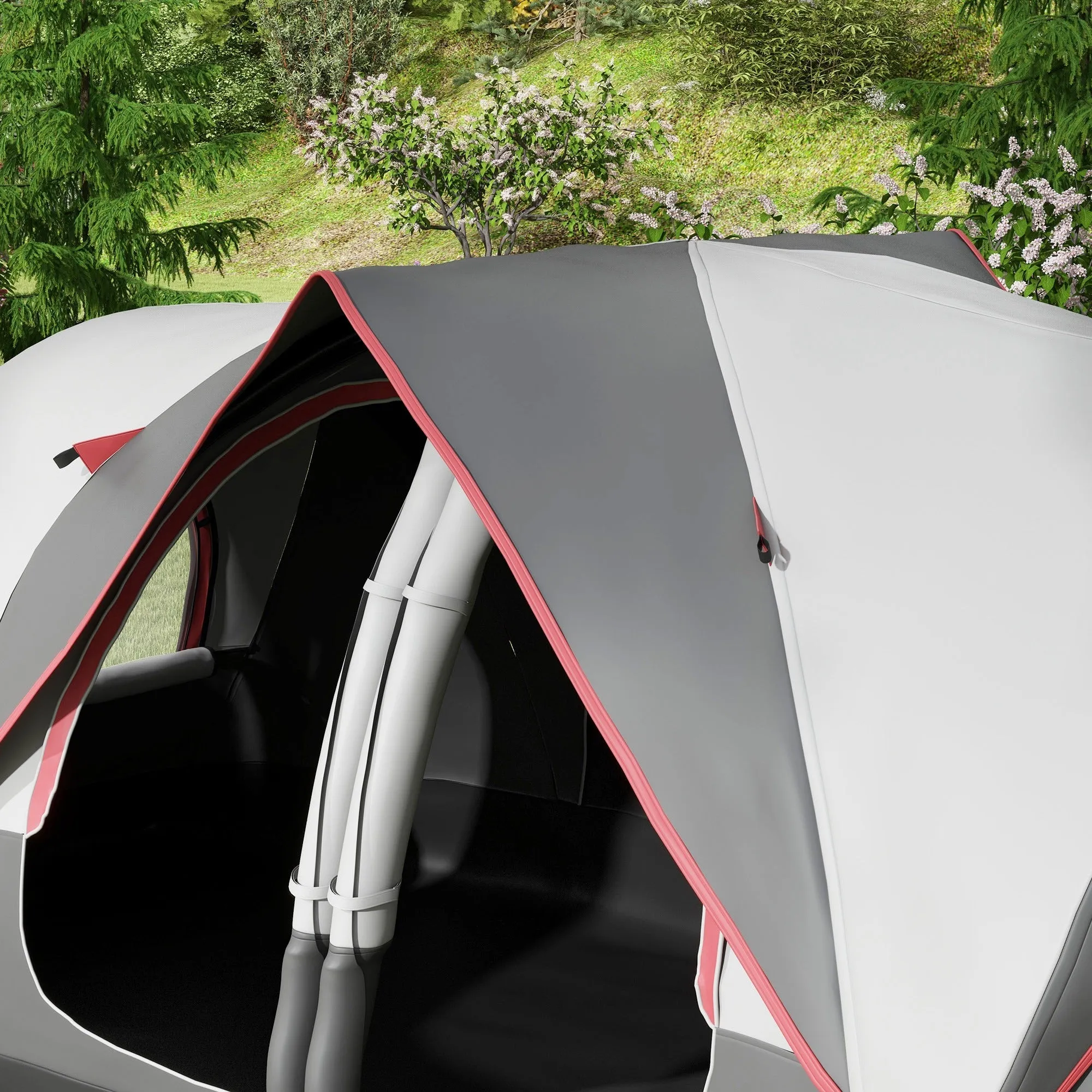 Rootz 2 Room Camping Tent - Partition Tent - Family Outdoor Shelter - Rain Protection - 450cm x 215cm x 180cm
