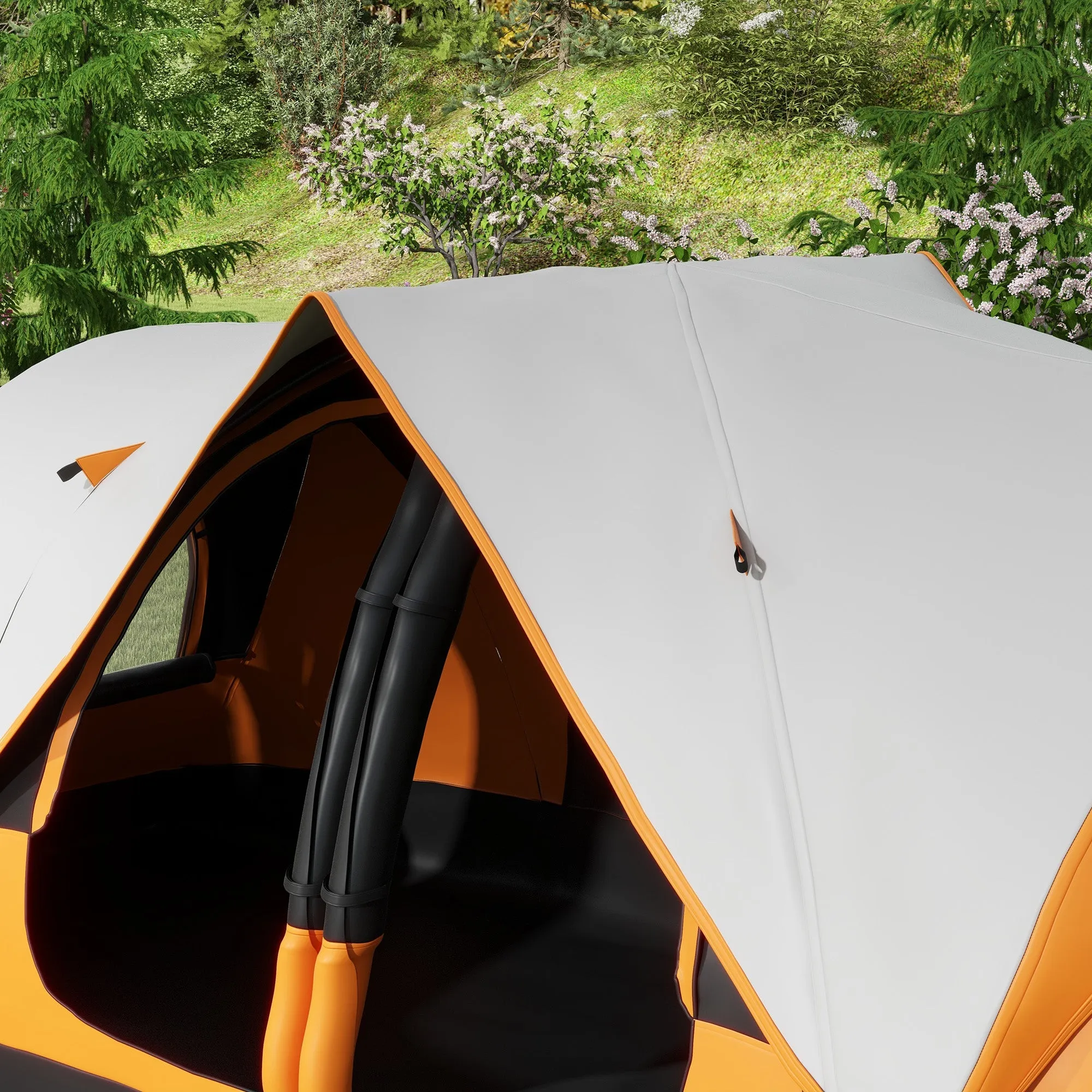 Rootz Camping Tent - 2 Room Tent - Shelter Tent - Rain Protection - 450cm x 215cm x 180cm